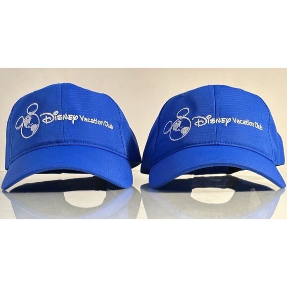 Lot of 2 Disney Vacation Club DVC Member Blue/White Cap Hat NEW DISNEYLAND 2024 - Picture 1 of 3